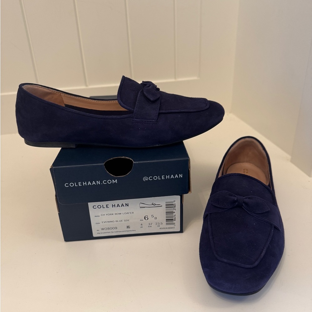 Cole Haan blue suede loafers size 6.5